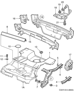 saab C3374 Задний пол
