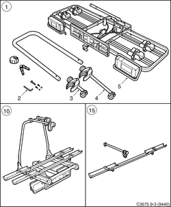 saab C3575 Крепление для велосипедов - Тяговое устройтво смонтировано