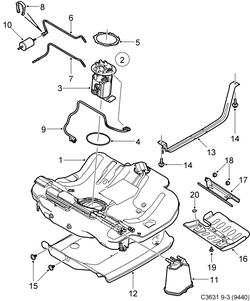 saab C3631 Топливный бак