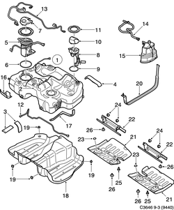 saab C3646 Топливный бак
