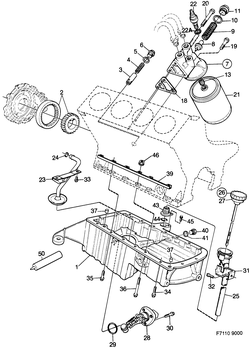 saab F7110 Масляный насос, масляный фильтр,