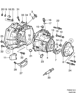 saab F9602 Корпус коробки передач