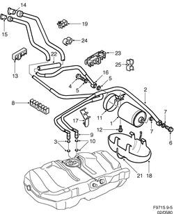 saab F9715 Бензопровод - Топливный фильтр