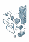 skoda 903045 connecting and mounting parts for alternator. poly-v-belt