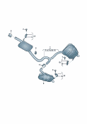 skoda 253087 Передний глушитель. Задний глушитель