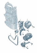 skoda 903040 Детали подключения и крепления для генератора. Поликлиновой ремень