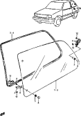 suzuki 50956 ОКНО ЗАДНЕЙ БОКОВОЙ ЧАСТИ КУЗОВА (3DR)