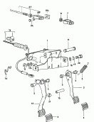 vw 41000 Педальный механизм привода тормозного механизма и сцепления. Трос привода сцепления