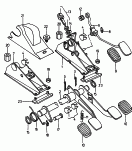 vw 721010 Педальный механизм привода тормозного механизма и сцепления. Педаль акселератора