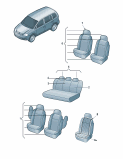 vw 61020 Оригинальные аксессуары. 1 комплект обивки для сидений. *функция 