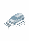 vw 853000 Pешетка радиатора. Эмблема VW. Защитный молдинг двери
