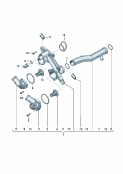 vw 121083 Корпус термостата. Термостат. Термовыключатель