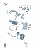 vw 837000 Замок двери. Pычаг привода дверного замка