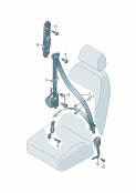 vw 857060 three-point safety belt. belt latch