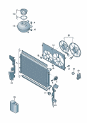 vw 121075 Радиатор охлаждающей жидкости. Бачок, компенсационный. Рамка для двух вентиляторов