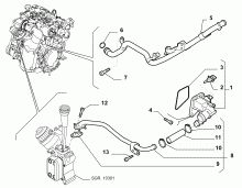 alfa-romeo  THERMOSTAT AND WATER PIPES