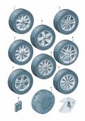 audi 73030 genuine accessories. aluminium rim with winter tyre