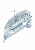 audi 853020 molding - roof. trim strips for side window. window slot seal with trim strip. water deflector