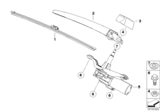 bmw 61_2145 Composants d"essuie-glace de lunette ar