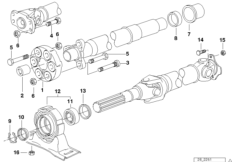 bmw 26_0286 Drive shaft-cent.bearing-universal joint