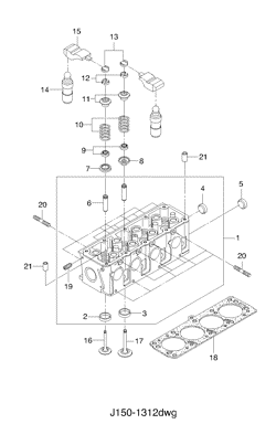 chevrolet 13120L ГОЛОВКА ЦИЛИНДРОВ(FAM-II ОВРВ)  (1312) (LH)