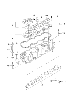 chevrolet 13220L ОПОРА РАСПРЕДВАЛА И РАСПРЕДВАЛ(FAM II ОВРВ)  (1322) (LH)