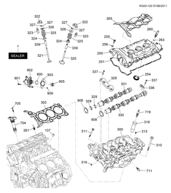 chevrolet RG00-120 GM,GN69 ДВИГ СБ-3.0Л 6В PART 2 CYLINDER HEAD & RELATED PARTS(LFW/3.05)
