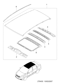 chevrolet 64300 ПАНЕЛЬ КРЫШИ  (6430)