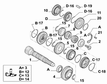 fiat-prof  SECONDARY SHAFT AND GEAR LEAD
