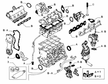 fiat-prof  GASKET KIT, HEAD AND CRANKCASE