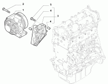 fiat  ALTERNATOR AND SUPPORT