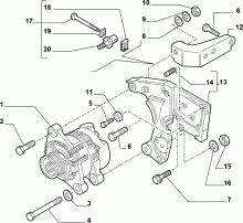 fiat  ALTERNATOR AND SUPPORT