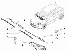 fiat  WIPERS - ARM, BRUSHES AND MOTOR