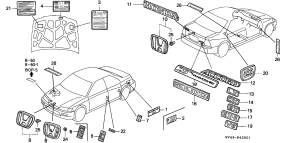 honda B__4200 ЭМБЛЕМЫ/ CAUTION LABELS