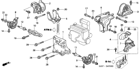 honda B__4700 ENGINE MOUNTS (AT)