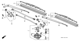honda B__1401 FRONT WINDSHIELD WIPER (RH)