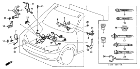 honda E__0701 ENGINE WIRE HARNESS (RH)