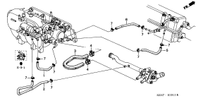 honda E__1511 ШЛАНГ ОХЛАЖДАЮЩЕЙ ЖИДКОСТИ (SOHC VTEC)