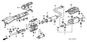 honda B__0200 ТРУБА ВЫХЛОПНОГО ГАЗА (SOHC)