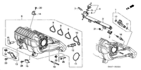 honda E__0300 ВПУСКНОЙ КОЛЛЕКТОР/ВЫПУСКНОЙ ГАЗОПРОВОД (1.6L)