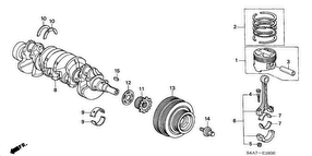 honda E__1600 PISTON/CRANKSHAFT (1.6L)