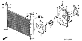 honda BOP0300 КОНДИЦИОНЕР (CONDENSER) (1.4L/ 1.6L)