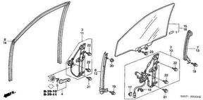 honda B__5300 СТЕКЛА-ПЕРЕДНЯЯ ОКАНТОВКА