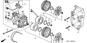 honda B__5700 КОНДИЦИОНЕР (COMPRESSOR) (1.4L/ 1.6L)