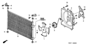 honda B__5800 КОНДИЦИОНЕР (CONDENSER) (1.4L/ 1.6L)