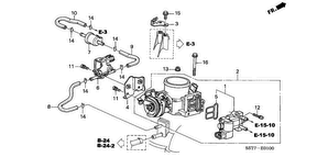 honda E__0100 ПАТРУБОК ДРОССЕЛЬНОЙ ЗАСЛОНКИ (1.4L/ 1.6L)