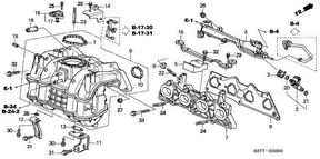 honda E__0300 ВПУСКНОЙ КОЛЛЕКТОР/ВЫПУСКНОЙ ГАЗОПРОВОД (1.4L/ 1.6L)