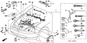 honda E__0700 ENGINE WIRE HARNESS (1.4L/1.6L) (LH)