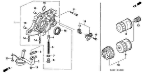 honda E__1300 OIL PUMP/OIL STRAINER (1.4L/ 1.6L)