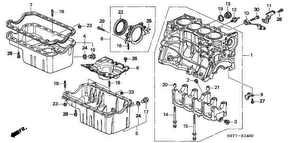 honda E__1400 CYLINDER BLOCK/OIL PAN (1.4L/ 1.6L)